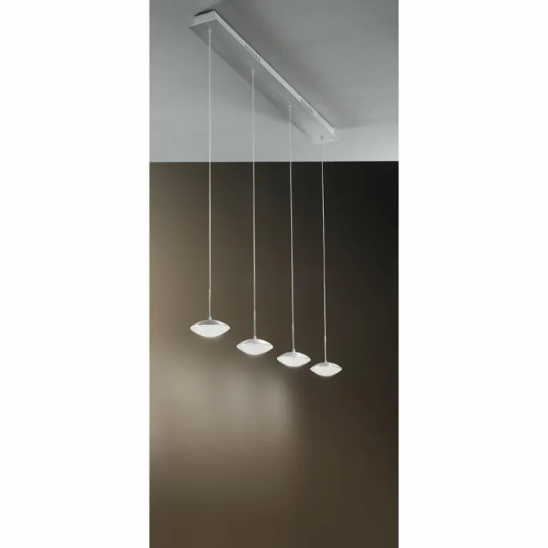 Suspension Fabas Luce Hale LED Aluminium, 4 lumières