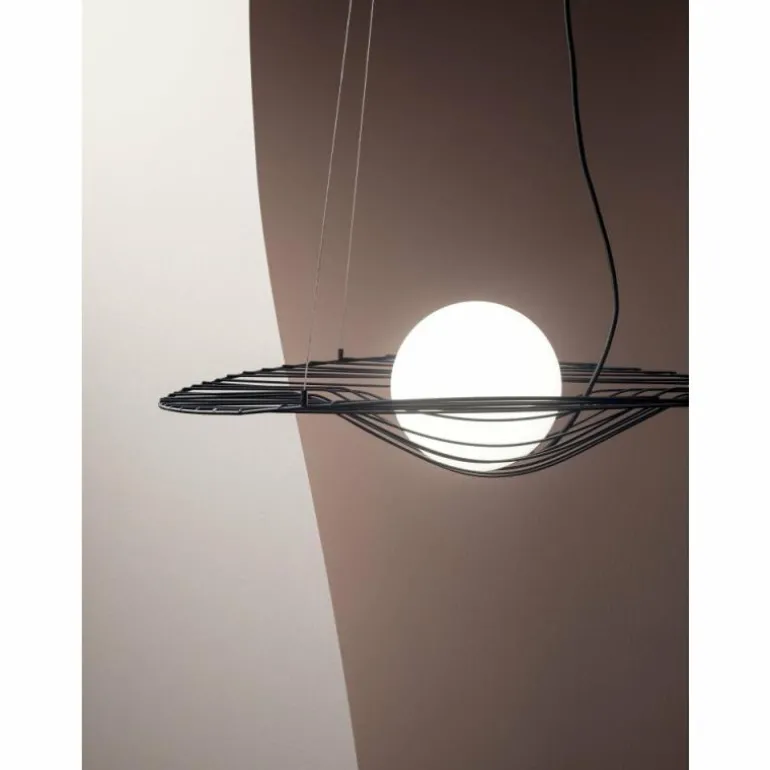 Suspension Fabas Luce Homa Noir, 1 lumière