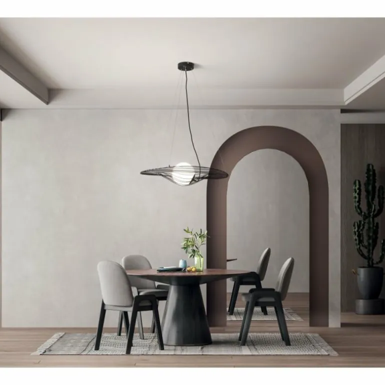 Suspension Fabas Luce Homa Noir, 1 lumière