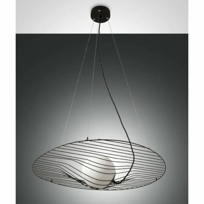Suspension Fabas Luce Homa Noir, 1 lumière
