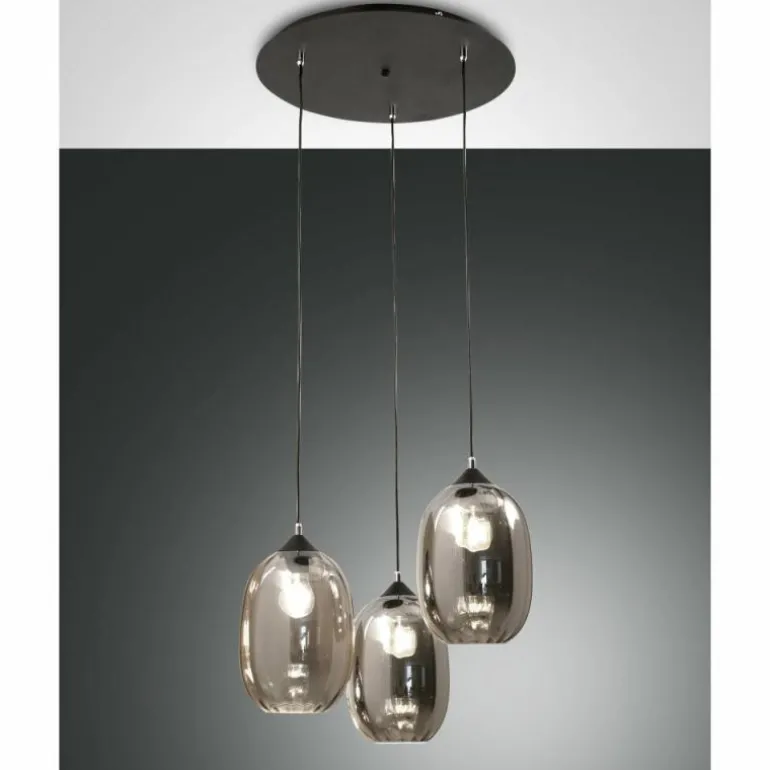 Suspension Fabas Luce Infinity Noir, 3 lumières