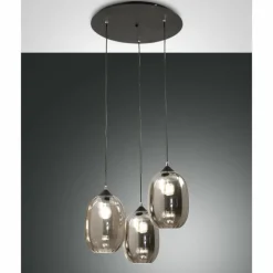 Suspension Fabas Luce Infinity Noir, 3 lumières
