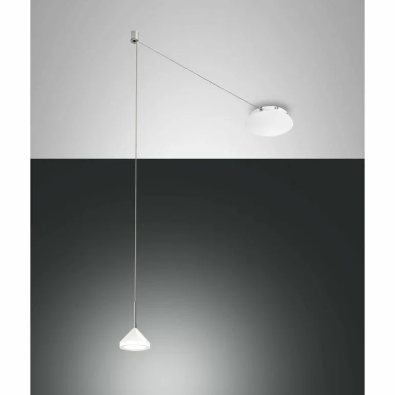 Suspension Fabas Luce Isabella LED Blanc, 1 lumière