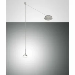 Suspension Fabas Luce Isabella LED Chrome, Nickel mat, 1 lumière