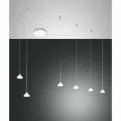 Suspension Fabas Luce Isabella LED Blanc, 6 lumières
