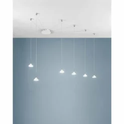 Suspension Fabas Luce Isabella LED Blanc, 6 lumières
