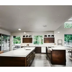 Suspension Fabas Luce Isabella LED Chrome, Nickel mat, 6 lumières