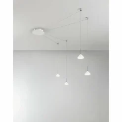 Suspension Fabas Luce Isabella LED Blanc, 4 lumières