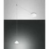 Suspension Fabas Luce Isabella LED Chrome, Blanc, 1 lumière