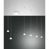 Suspension Fabas Luce Isabella LED Chrome, Blanc, 1 lumière
