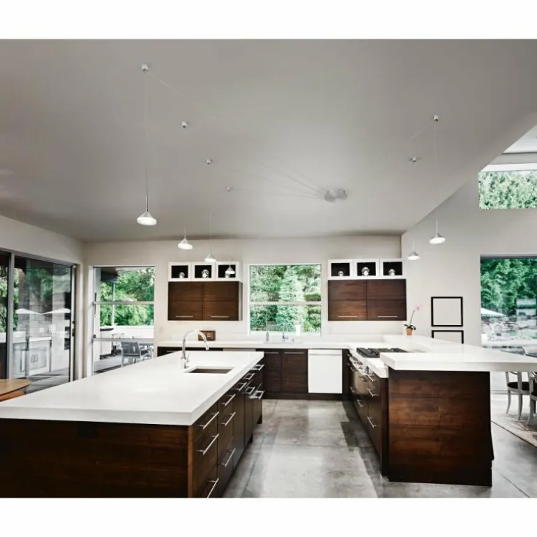 Suspension Fabas Luce Isabella LED Aluminium, Chrome, Nickel mat, 1 lumière