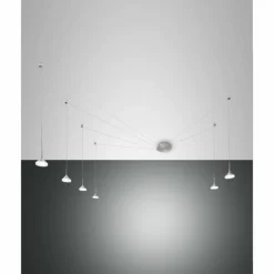 Suspension Fabas Luce Isabella LED Aluminium, Chrome, Nickel mat, 1 lumière