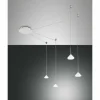 Suspension Fabas Luce Isabella LED Chrome, Blanc, 1 lumière