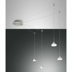 Suspension Fabas Luce Isabella LED Aluminium, Chrome, Nickel mat, 1 lumière