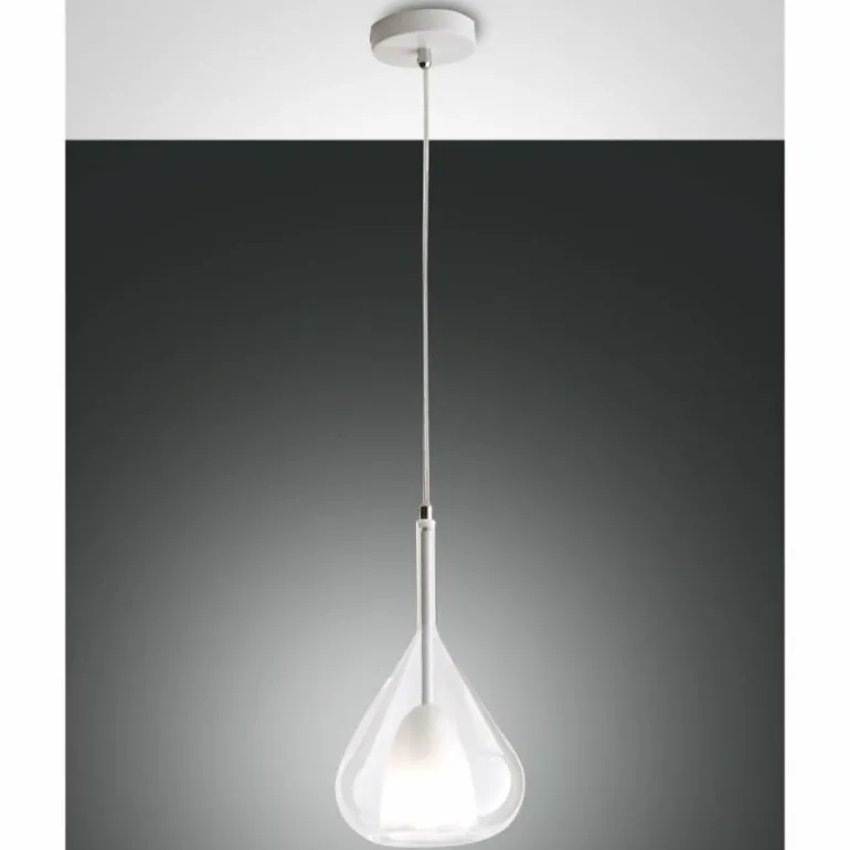 Suspension Fabas Luce Lila Blanc, 1 lumière