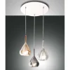 Suspension Fabas Luce Lila Blanc, 3 lumières