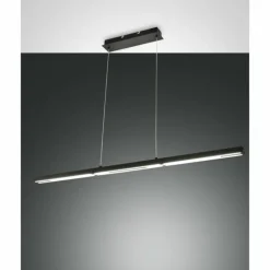 Suspension Fabas Luce Ling LED Noir, 2 lumières