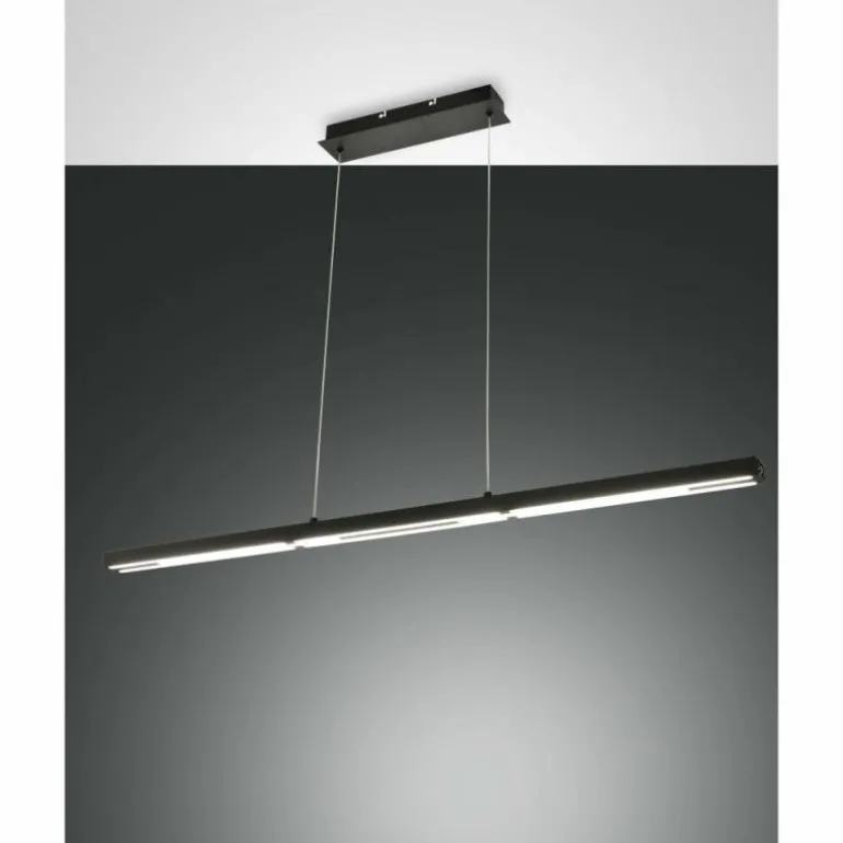 Suspension Fabas Luce Ling LED Noir, 2 lumières