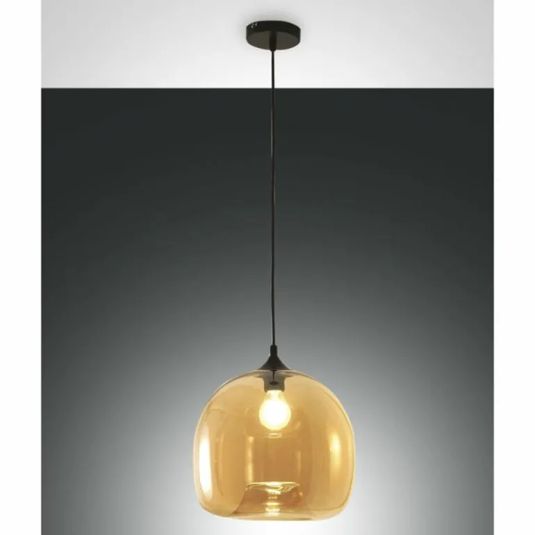 Suspension Fabas Luce Maia Noir, 1 lumière