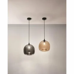 Suspension Fabas Luce Maia Noir, 1 lumière