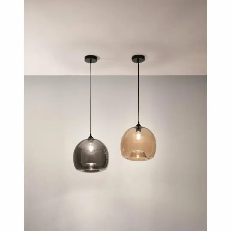 Suspension Fabas Luce Maia Noir, 1 lumière