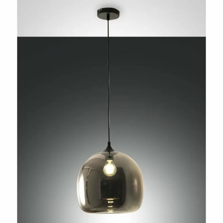 Suspension Fabas Luce Maia Noir, 1 lumière