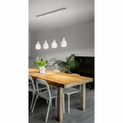 Suspension Fabas Luce Marina Blanc, 4 lumières