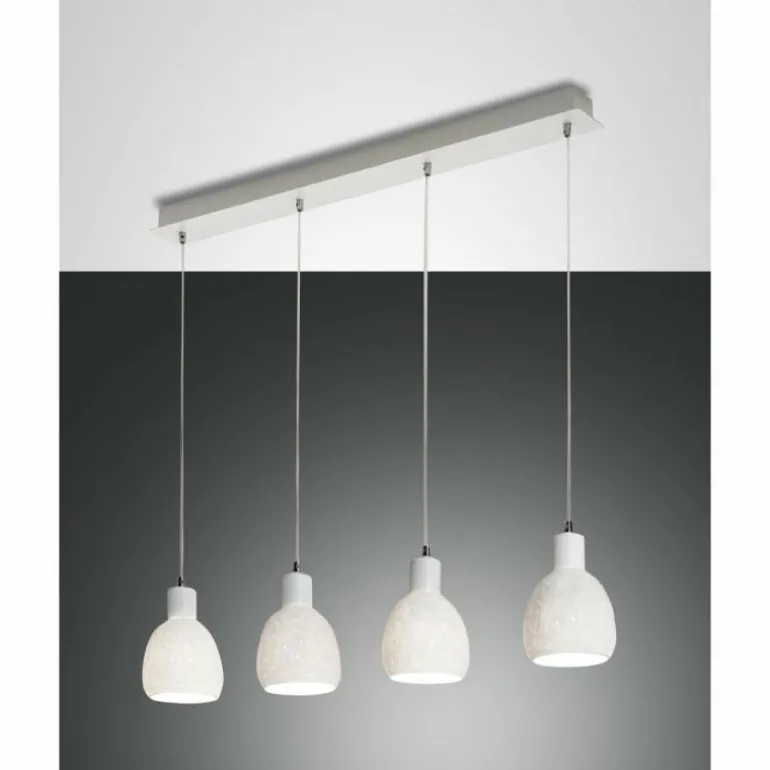 Suspension Fabas Luce Marina Blanc, 4 lumières