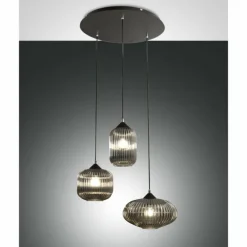 Suspension Fabas Luce Nordal Noir, 3 lumières