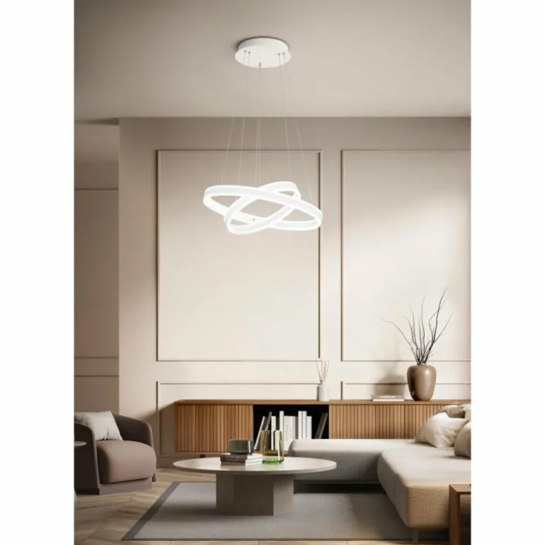 Suspension Fabas Luce Palau LED Blanc, 2 lumières