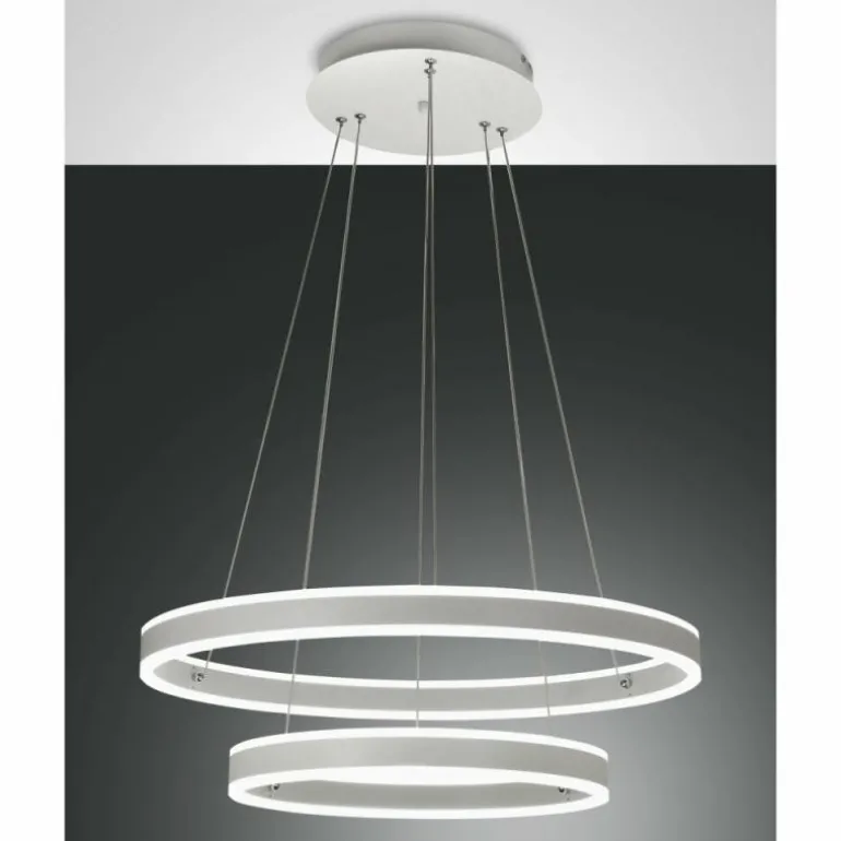 Suspension Fabas Luce Palau LED Blanc, 2 lumières