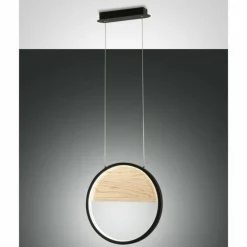 Suspension Fabas Luce Pierre LED Écru, Noir, 1 lumière
