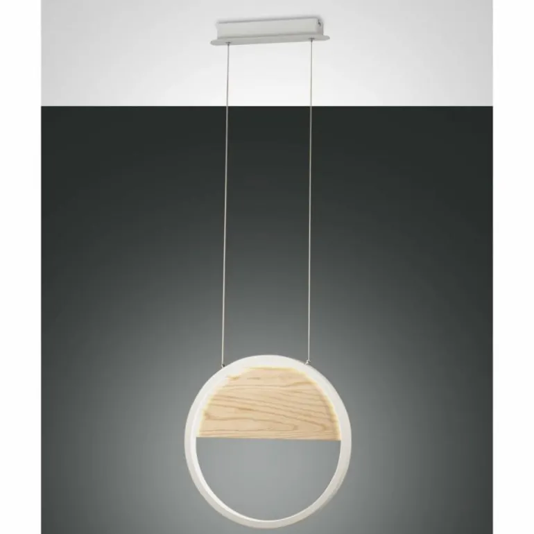 Suspension Fabas Luce Pierre LED Écru, Blanc, 1 lumière