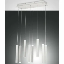 Suspension Fabas Luce Prado LED Blanc, 8 lumières