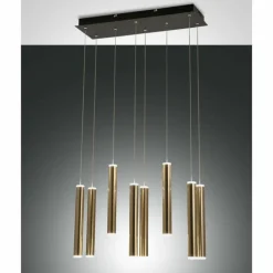 Suspension Fabas Luce Prado LED Or, Noir, 8 lumières