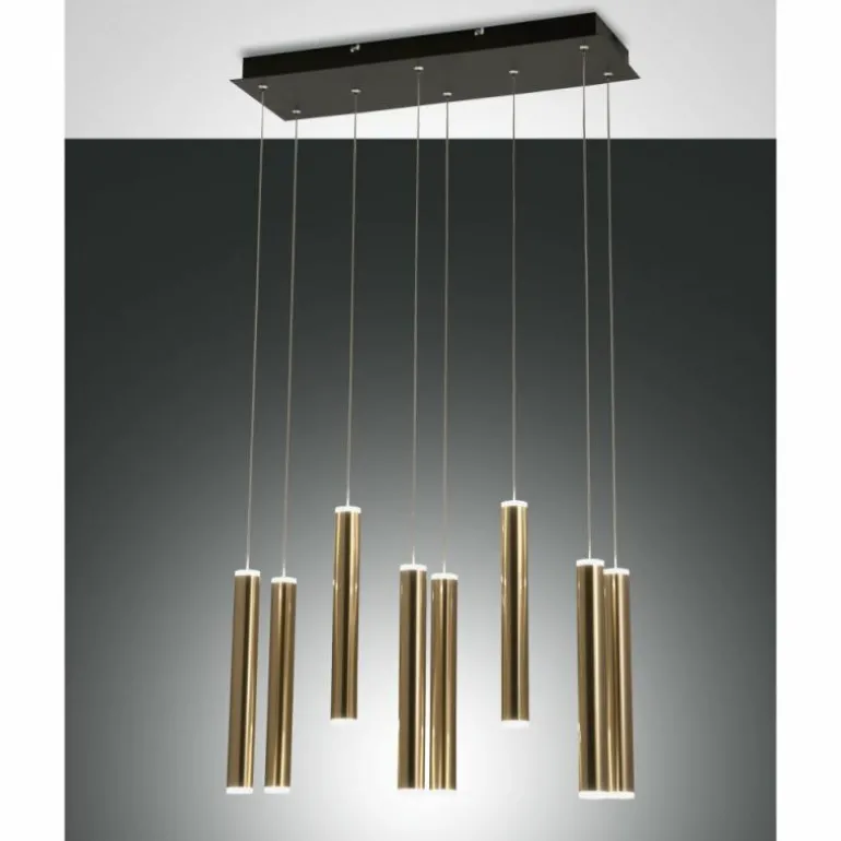 Suspension Fabas Luce Prado LED Or, Noir, 8 lumières