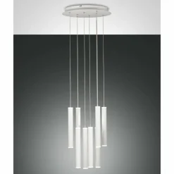 Suspension Fabas Luce Prado LED Blanc, 8 lumières