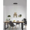 Suspension Fabas Luce Prado LED Or, Noir, 8 lumières