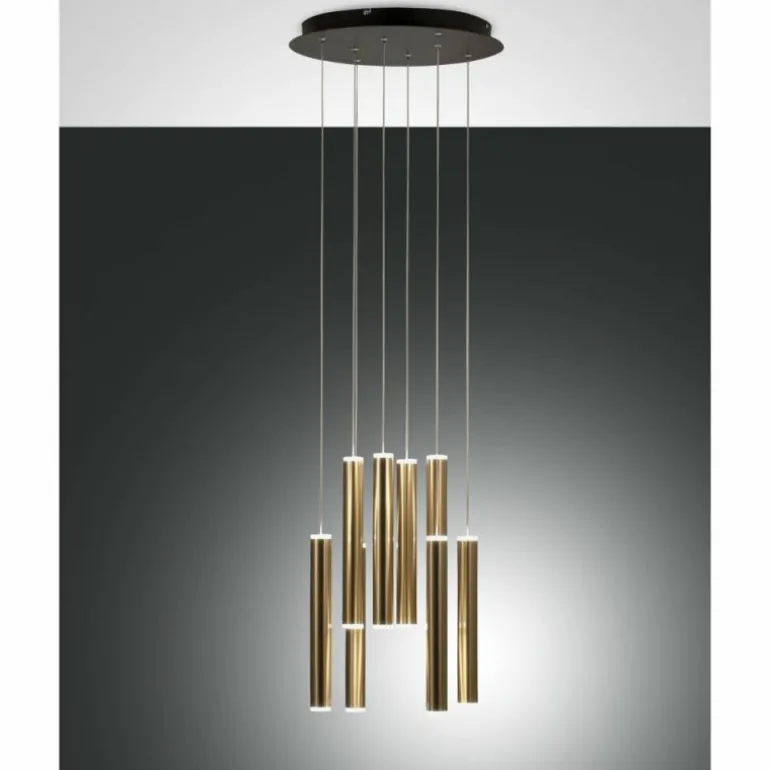Suspension Fabas Luce Prado LED Or, Noir, 8 lumières