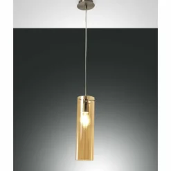 Suspension Fabas Luce Sintesi Nickel brillant, 1 lumière