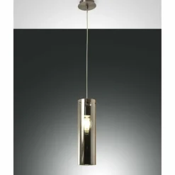 Suspension Fabas Luce Sintesi Nickel brillant, 1 lumière