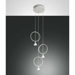 Suspension Fabas Luce Sirio LED Blanc, 3 lumières