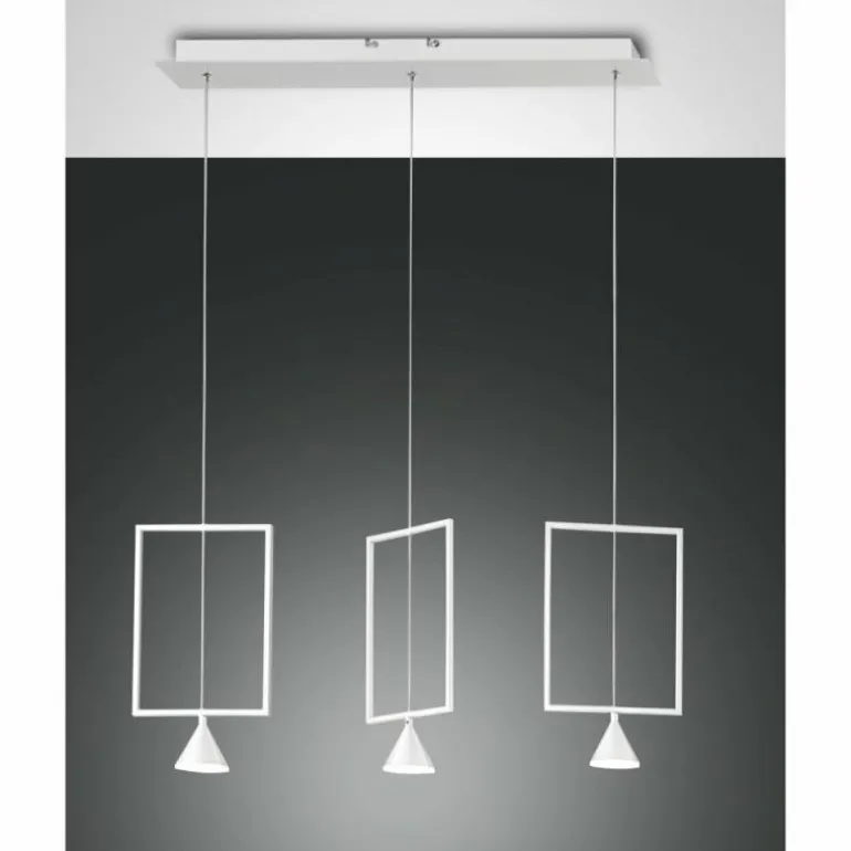 Suspension Fabas Luce Sirio LED Blanc, 3 lumières