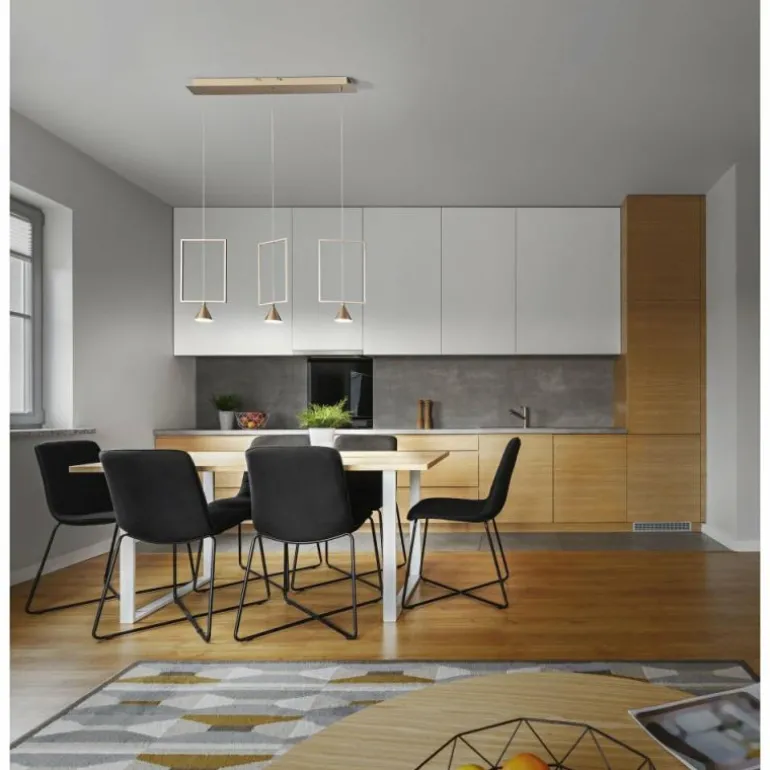 Suspension Fabas Luce Sirio LED Or, 3 lumières