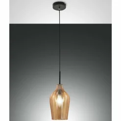 Suspension Fabas Luce Stintino Noir, 1 lumière