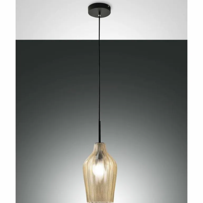 Suspension Fabas Luce Stintino Noir, 1 lumière