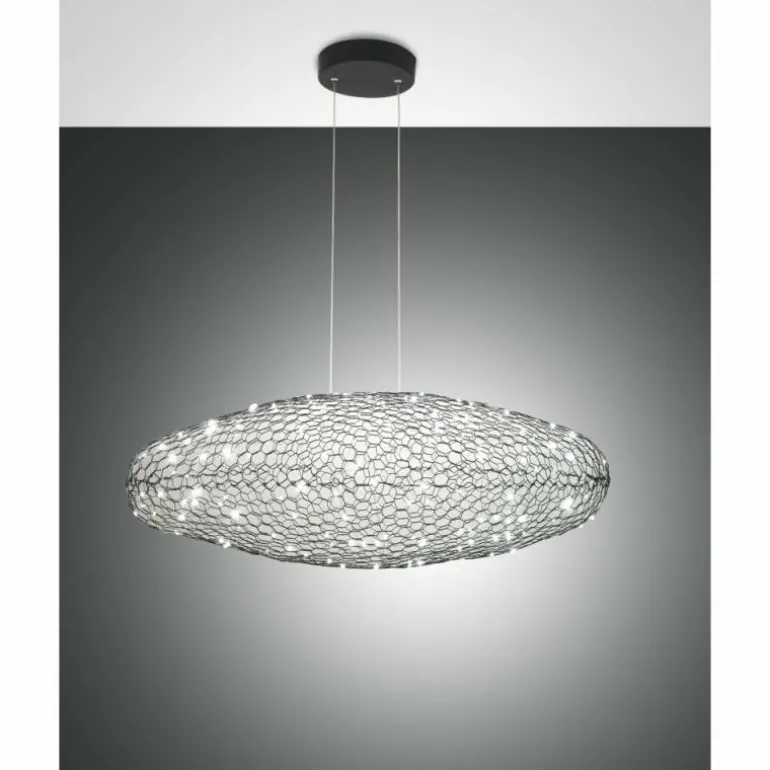 Suspension Fabas Luce Sumter LED Noir, 1 lumière