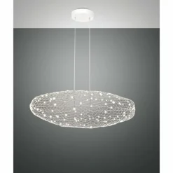 Suspension Fabas Luce Sumter LED Blanc, 1 lumière