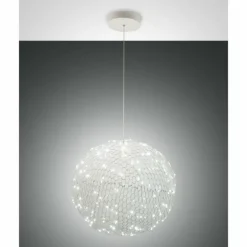 Suspension Fabas Luce Sumter LED Blanc, 1 lumière
