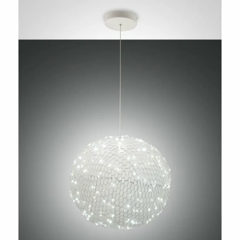 Suspension Fabas Luce Sumter LED Blanc, 1 lumière